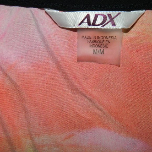 2 for/$25 ADX Bright Neon Zebra Galaxy Print Sharkbit Flutter Hem Tunic Size M - Picture 7 of 9